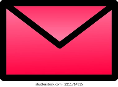 a pink mail paper line vector icon