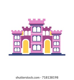 Pink majestic palace building vector illustration