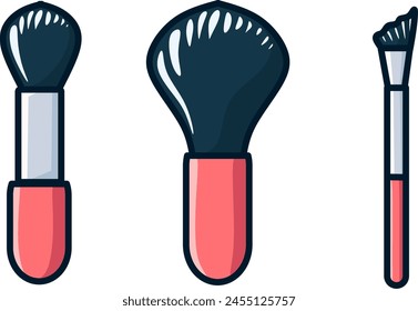 Pink make up brush set icon