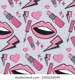 pink make up pattern vector art