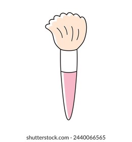 Pink make-up brush isolated vector illustration