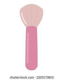 pink makeup brush over white