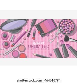pink makeup cosmetics illustration