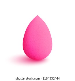 Pink makeup sponge blender. For your design, sale or advertising. Vector, isolated, eps 10.