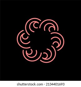 Borde rosa de Mandala con borde negro. Cartel de plantilla, pancarta, invitación, boda, etc.