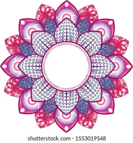 Pink Mandala with isolated white background