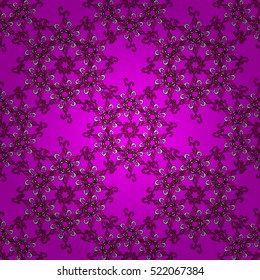 Pink mandala pattern. Illustration vector. Snowflakes.