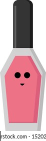 Pink manicure, illustration, vector on white background.