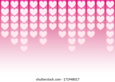 pink many heartbeat on gradient background