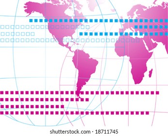Pink map abstract illustration