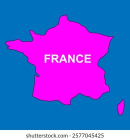 pink map of france vector illustration