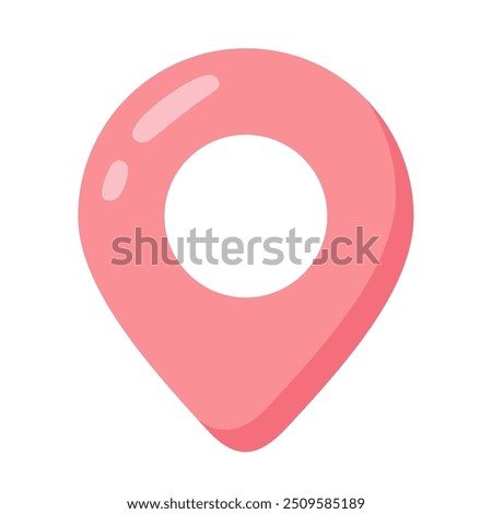 Pink map pin icon, pink location pin pointer symbol, map marker sign, gps position symbol vector, pin point logo icon flat design illustration