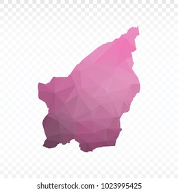 Pink map polygonal-San Marino map. Multicolored country map in geometric triangle style for your infographics and earth template for website. Vector illustration eps 10.