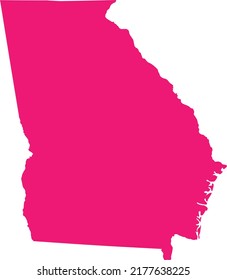 Pink Map of US federal state of Georgia