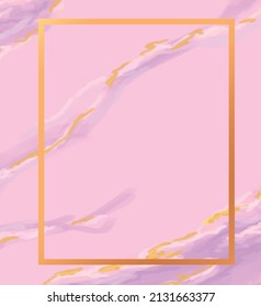 pink marble frame gold pastel tones gentle luxury card decoration