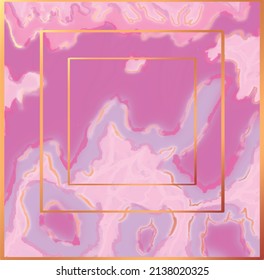 pink marble with gold frame