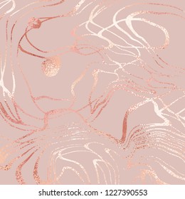 Pink marble. Rose gold elegant texture with foil imitation for surface design