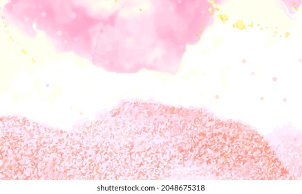 Pink marble texture background. High quality vector Alcohol ink shape in tender pastel pink. Background design for Banner, invitation, wallpaper, headers, website, print ads. Vector illustration EPS10