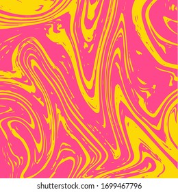 Pink Marble Texture Vector Square Ink Wash Background. Fluid Paint Suminagashi Modern Pattern for Ice Cream, Cosmetics Ads, Corporate Identity. Hipster Stone Marble Texture, Bright Painting Splash