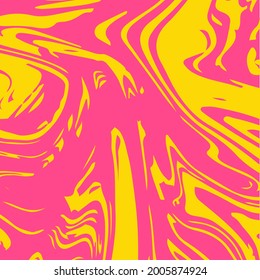 Pink Marble Texture Vector Square Watercolor Background. Fluid Paint Suminagashi Modern Pattern for Ice Cream, Cosmetics Ads, Stone Granite Design. Hipster Stone Marble Texture, Bright Paint Splatter