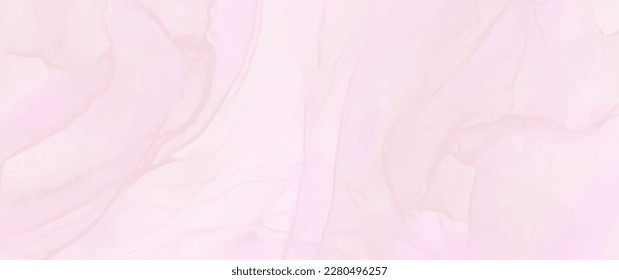 Pink marble vector background for cover design, cards, flyers, poster, banner. Hand drawn painted illustration. Marbled wall. Pastel color textured surface for design interior.	