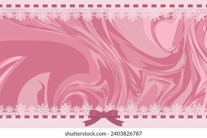 Pink Marbled and Lace Frame