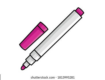 Pink marker isolated on white