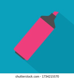 pink marker pen icon- vector illustration