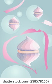 Malvavisco rosa. Ilustración de gradiente de vector 