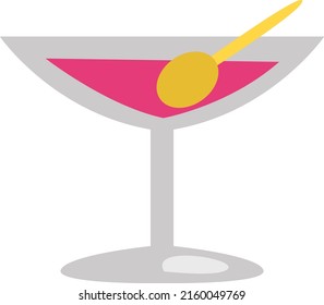 Pink martini, illustration, vector on a white background.