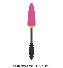 Pink mascara brush icon. Isometric of pink mascara brush vector icon for web design isolated on white background