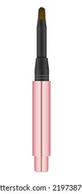Pink mascara eyebrow pen. vector