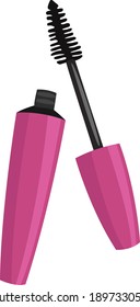 Pink mascara, illustration, vector on a white background.