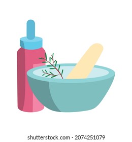 pink and mashed homeopathic medicine vector illustration