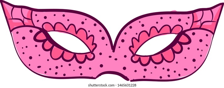 Pink mask, illustration, vector on white background.
