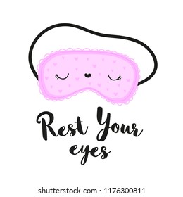 Pink mask for sleeping. Give rest to your eyes.