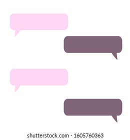 Pink massage bubble. Sms short icons. Massage service. Vector illustration