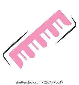 Ícone pente de medida rosa. Ilustração vetorial