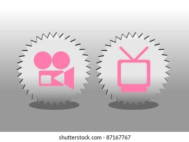 Pink media icon