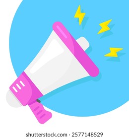 pink megaphone broadcasting speaker clip art vector illustration