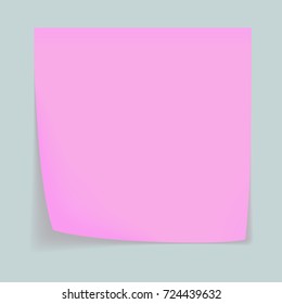Pink memo stick concept background. Realistic illustration of pink memo stick vector concept background for web design