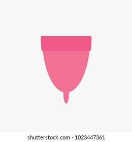pink menstrual cup icon- vector illustration