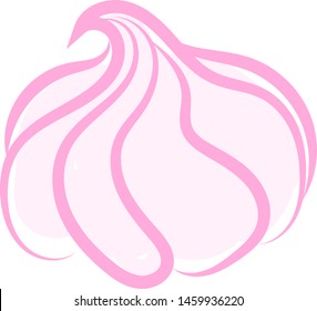 Pink meringue, illustration, vector on white background.