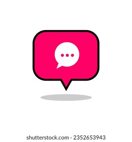 vector de icono de burbuja de mensajes rosados