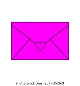 pink message icon with heart for valentines day