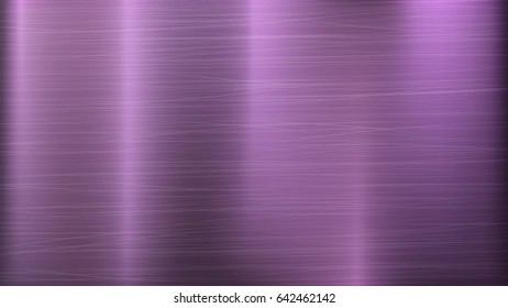 Pink Metal Abstract Technology Background. Polished, Brushed Texture. Chrome, Silver, Steel, Aluminum. Vector illustration.