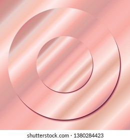 Pink metal circle On Pink background. Vector, Illustration, EPS10.