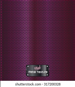 Pink metallic texture with metal plate industrial background. 
 Vector illustration
