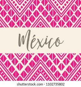 Pink Mexican Embroidery Style Composition – Copy Space