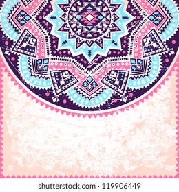 Pink Mexican ornament with vintage background